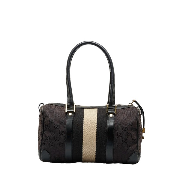 Authentic Gucci GG Canvas Mini Web Boston Bag - Picture 3 of 12